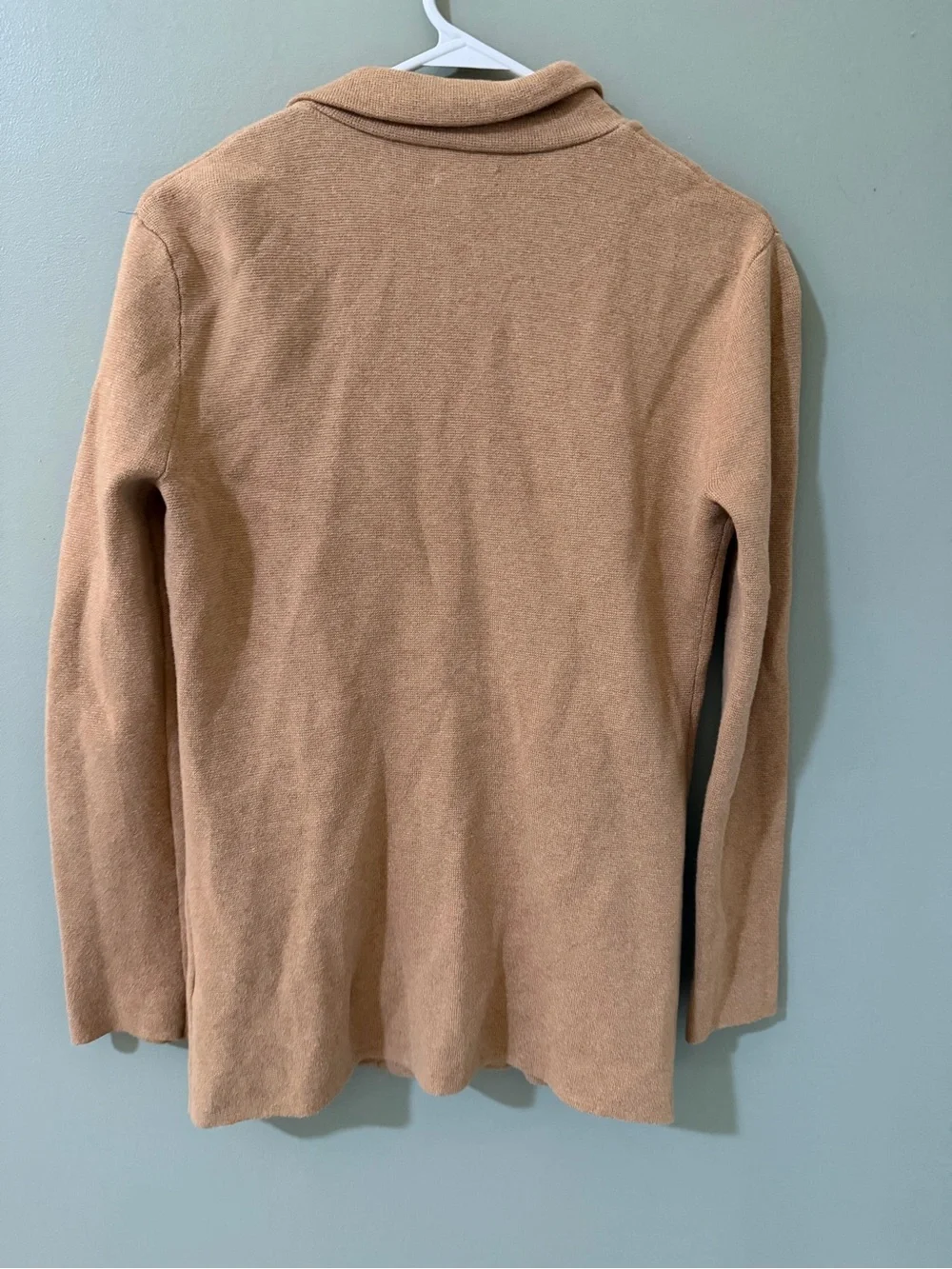 J Crew Sweater Blazer Cotton Heather Acorn Tan Womens extra small Classic